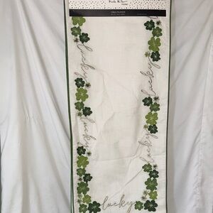 Nicole Miller Home St Patrick’s Day Embroidered Lucky Table Runner 16X72